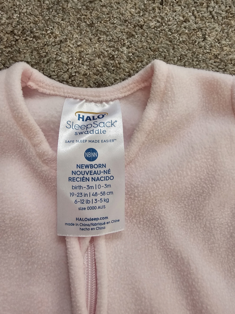 Halo SleepSack Swaddle Newborn Pink Sleep Bag
